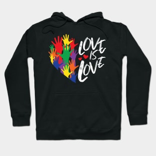 Love Is Love Rainbow Heart LGBT Pride Hoodie